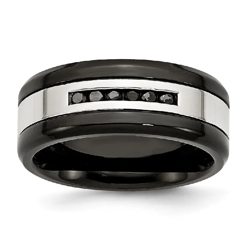 Clearance Sale, Steal Great Bargains Antique Bracelet 9mm Two Tone Stainless Steel & .24 Ctw Black Diamond Comfort Fit Band Clearance Sale, Steal Great Bargains Antique Bracelet 9mm Two Tone Stainless Steel & .24 Ctw Black Diamond Comfort Fit Band