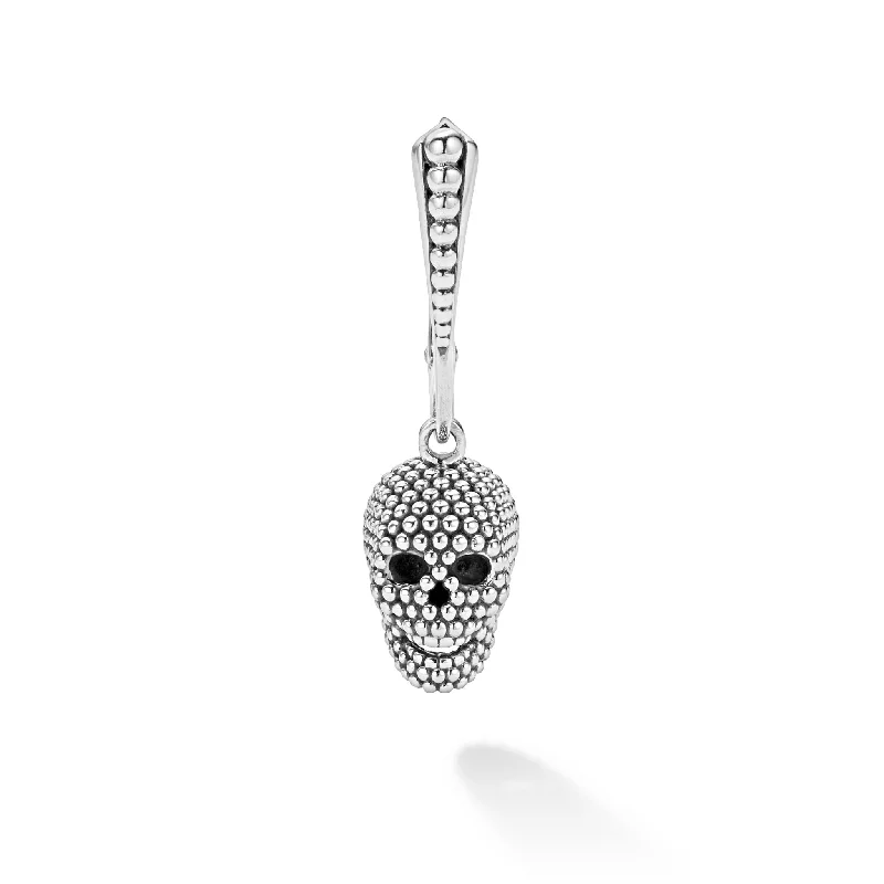 Don't Miss Your Chance Black Diamond Ring Anthem Large Caviar Beaded Skull Earring
