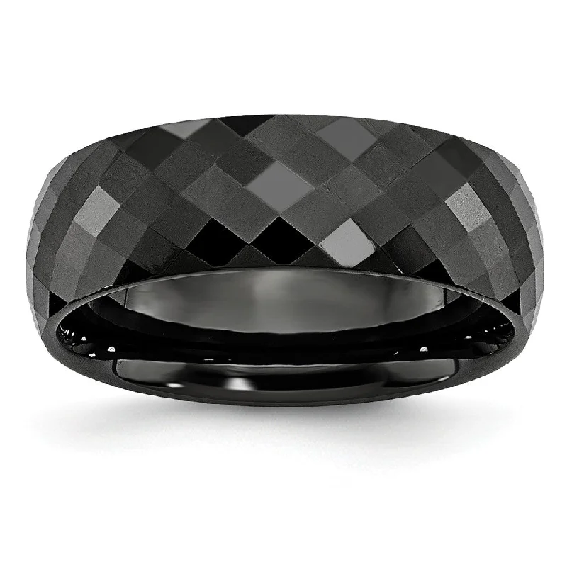 Exclusive Offers for Our Valued Customers Custom Jewelry Black Ceramic, 7.5mm Faceted Unisex Comfort Fit Band Exclusive Offers for Our Valued Customers Custom Jewelry Black Ceramic, 7.5mm Faceted Unisex Comfort Fit Band