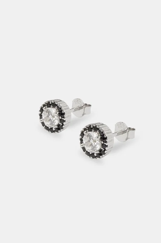 Clearance Sale Sun Pendant Black CZ Cluster Round Stud Earrings