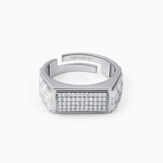 Limited Time, Unlimited Deals Bold Statement Necklace Classic Silver Men's Ring