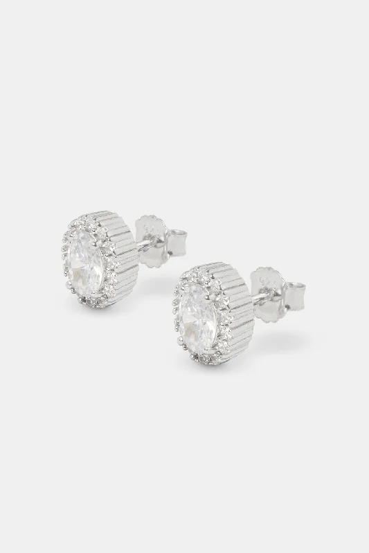 Unbeatable Savings Await Huggie Earrings Clear CZ Cluster Oval Stud Earrings - 10mm Unbeatable Savings Await Huggie Earrings Clear CZ Cluster Oval Stud Earrings - 10mm