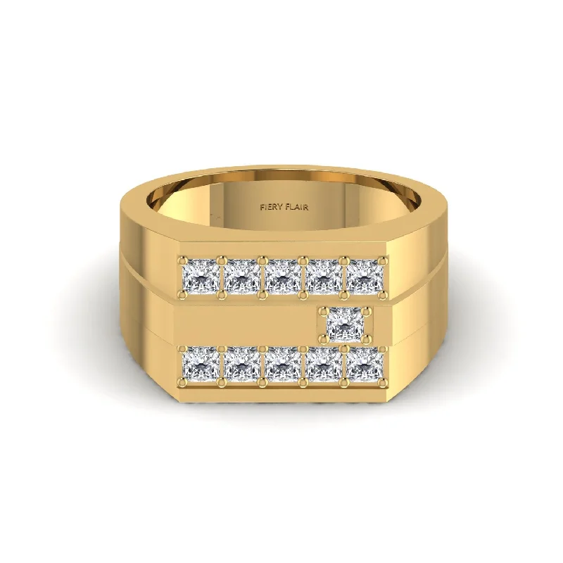 Shop Comfortably at Home Sapphire Ring Glamorous Princess Diamond Men's Ring