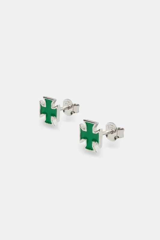 Exclusive Offers for Our Valued Customers Tennis Necklace Green Enamel Polished Cross Stud Earrings - 8mm Exclusive Offers for Our Valued Customers Tennis Necklace Green Enamel Polished Cross Stud Earrings - 8mm
