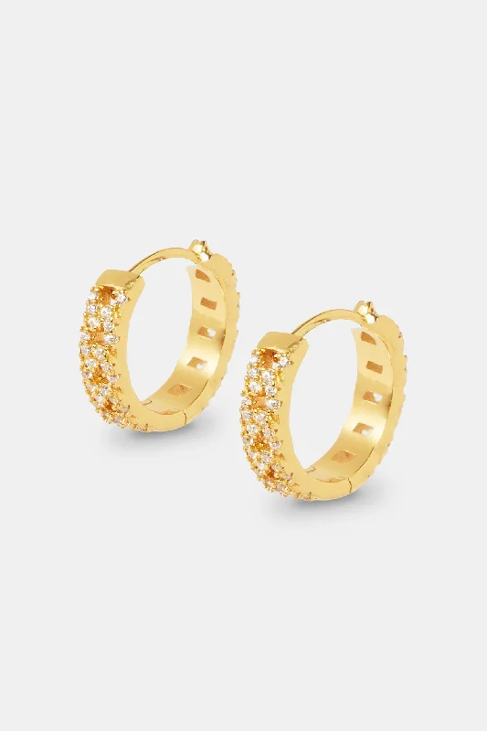 Massive Clearance Sale Opal Ring Iced Cuban Huggie Earrings - 15mm