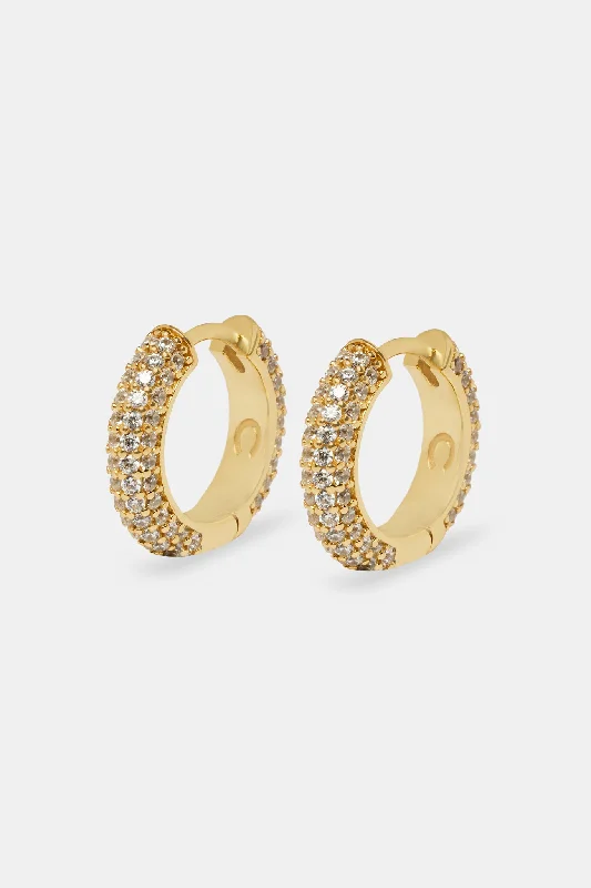 Limited Time, Unlimited Deals Stylish Earrings Iced Hoop Earrings - Gold