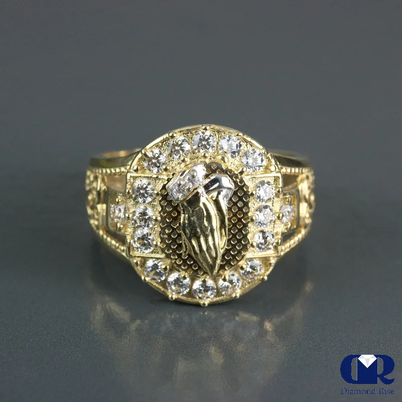 Huge Discounts, Unbeatable Offers Cross Pendant Men's 14K Gold Diamond Ring