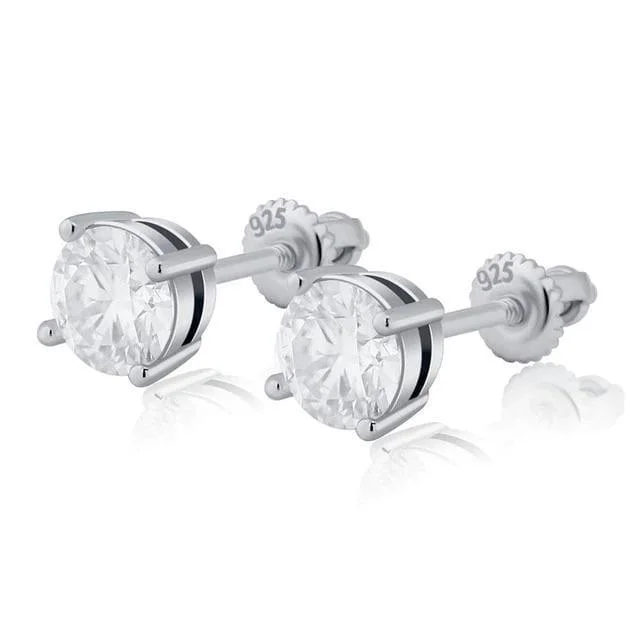 Clearance Sale, Steal Great Bargains Round Cut Ring Moissanite Stud Earrings - 925 Silver Clearance Sale, Steal Great Bargains Round Cut Ring Moissanite Stud Earrings - 925 Silver
