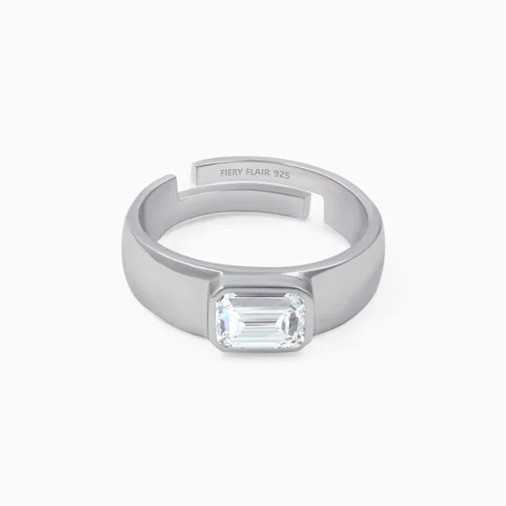 Clearance Sale Personalized Bracelet Solitaire Adjustable Men's Silver Ring