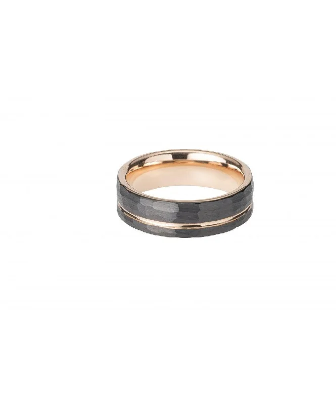 Buy More, Save More Unique Earrings Unique & Co Hammered Black Tungsten Rose Gold Band Ring Buy More, Save More Unique Earrings Unique & Co Hammered Black Tungsten Rose Gold Band Ring