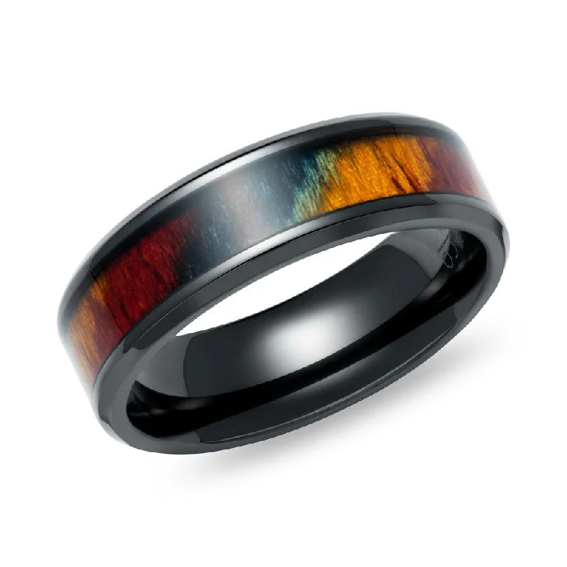 Limited - Time Offer Charm Bracelet Unique & Co Multicoloured Wood Inlay Black Zirconium Ring Limited - Time Offer Charm Bracelet Unique & Co Multicoloured Wood Inlay Black Zirconium Ring