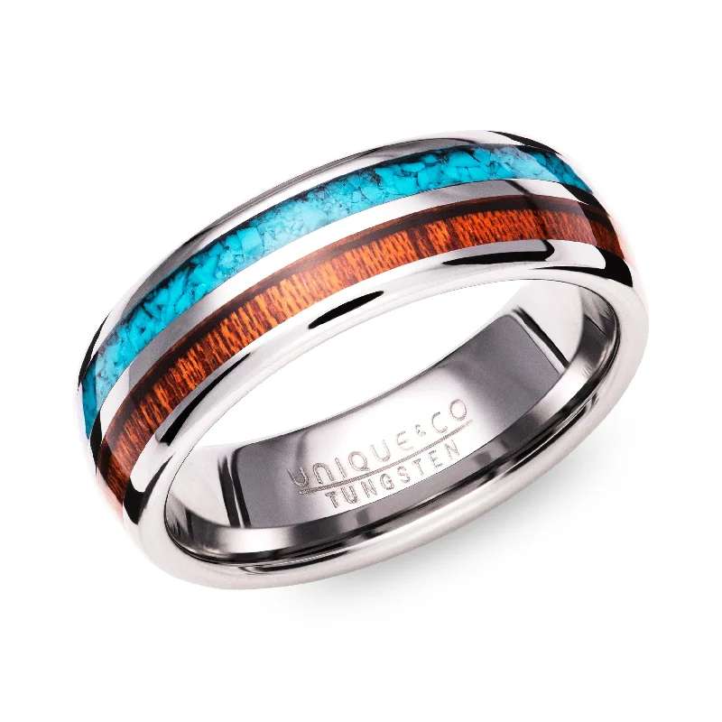 Big Savings, Big Smiles Silver Pendant Unique & Co Tungsten Carbide Ring with Wood/Turquoise Inlay Big Savings, Big Smiles Silver Pendant Unique & Co Tungsten Carbide Ring with Wood/Turquoise Inlay