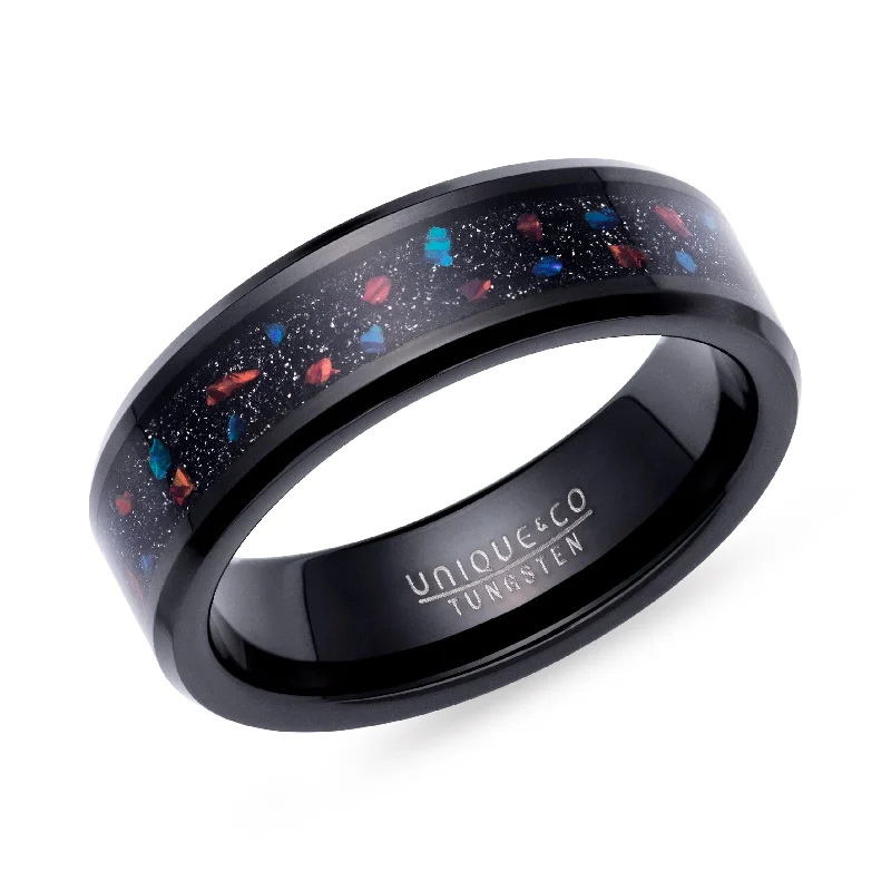 Exclusive Members - Only Sale Dainty Necklace Unique & Co Tungsten Ring With Black Opal And Red Stone Exclusive Members - Only Sale Dainty Necklace Unique & Co Tungsten Ring With Black Opal And Red Stone