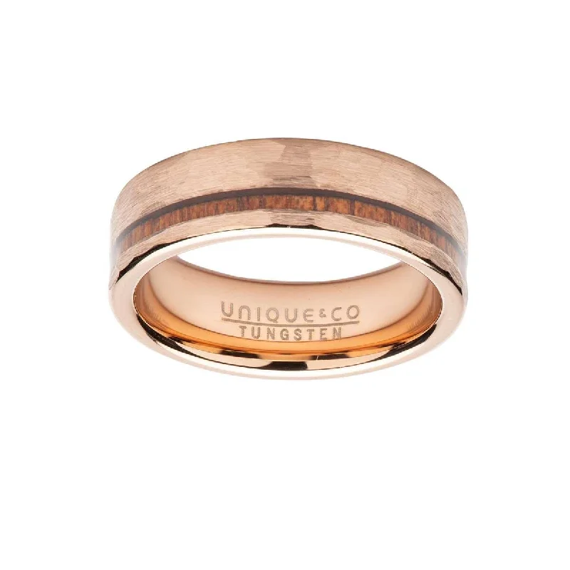 Limited - Time Offer Sapphire Pendant Unique & Co Wood Inlay with Hammered Rose IP Ring Limited - Time Offer Sapphire Pendant Unique & Co Wood Inlay with Hammered Rose IP Ring