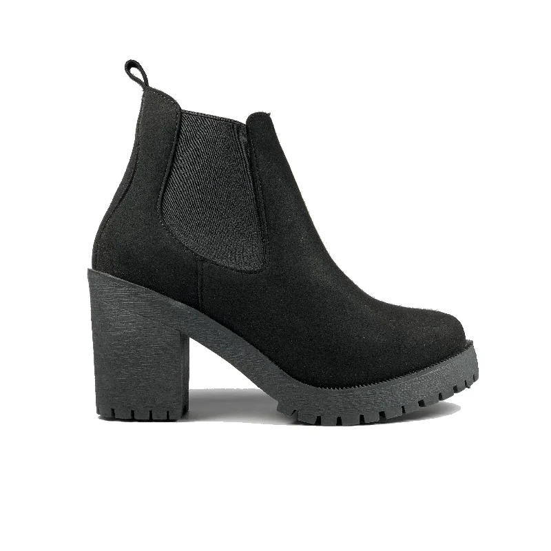 Trendy Casual Sandals 'Evie' Boots by Zette Shoes - Black Suede