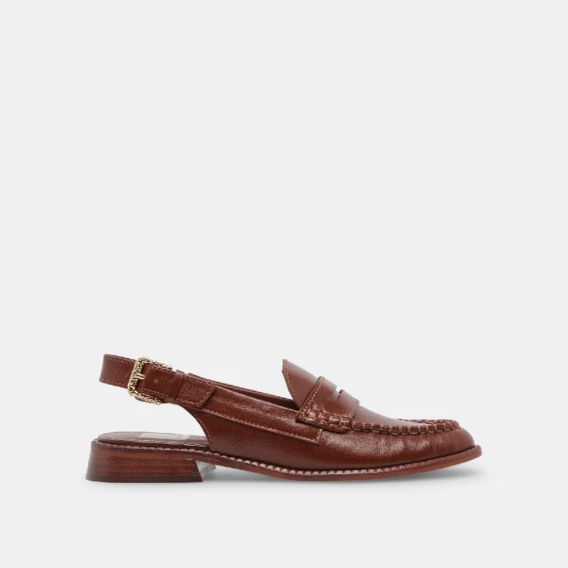 Casual Running Sneakers HARDI WIDE LOAFERS BROWN CRINKLE PATENT