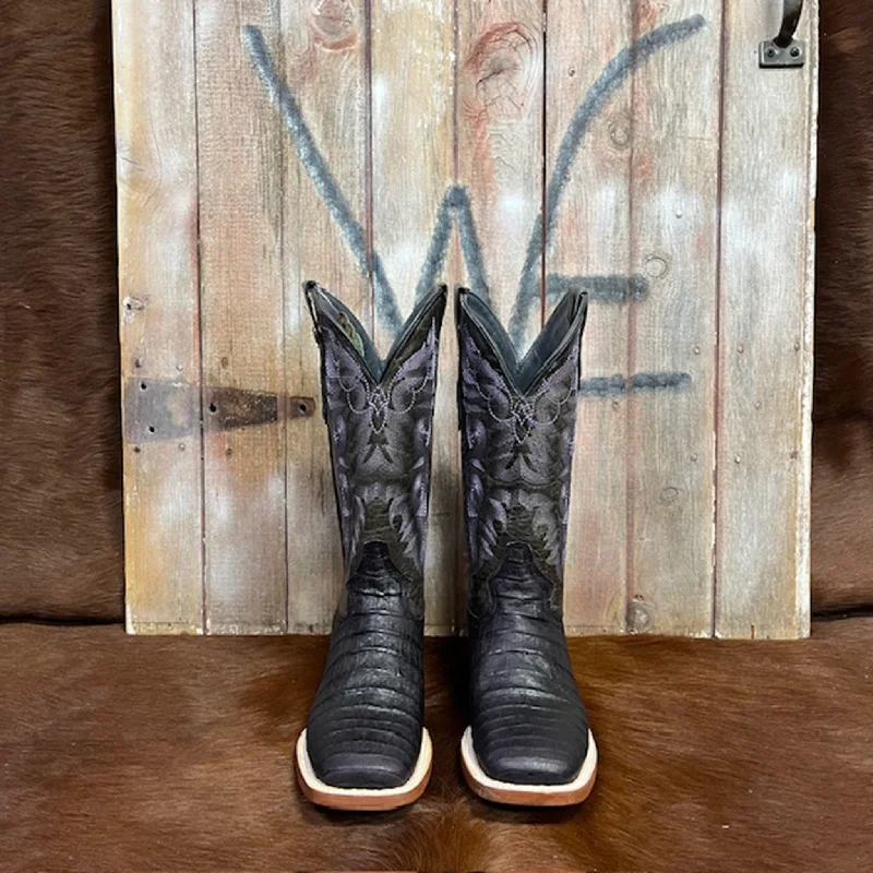 Cozy Winter Boots Tanner Mark Women's Caiman Purple & Black Boots