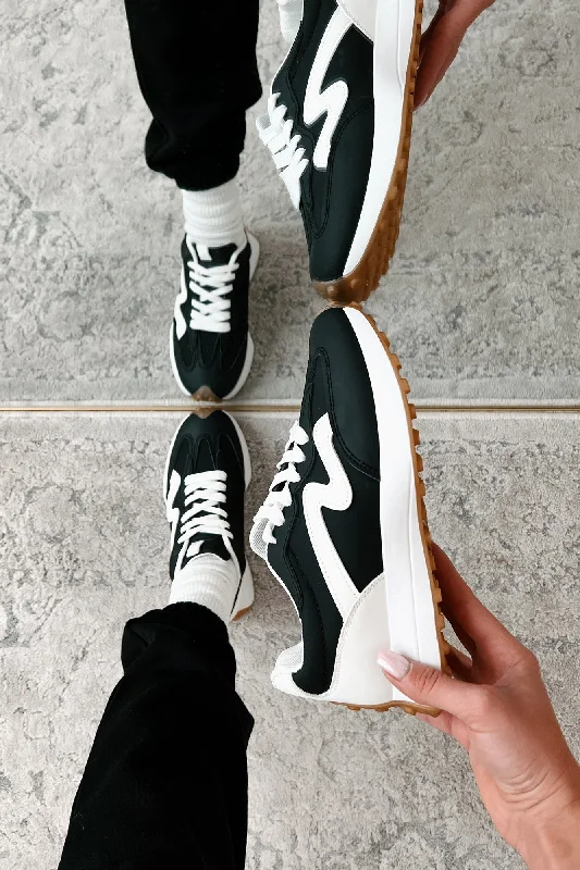 Fashionable Work Sneakers Cole Lace-Up Sneaker (Black/White)