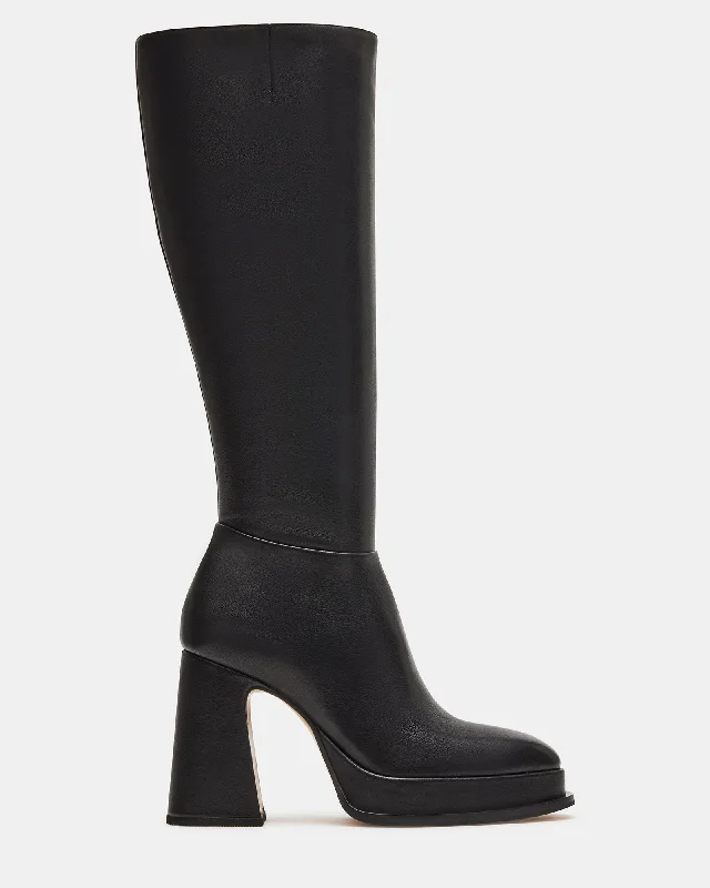 Stylish High Heels DEXTRA BLACK LEATHER