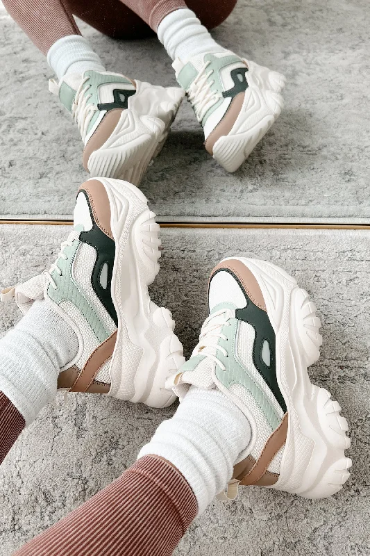 Best Formal Shoes Online New Kicks Chunky Platform Sneakers (Khaki Multi)