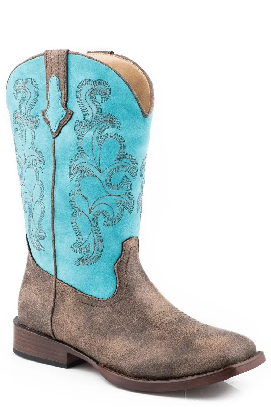 Comfortable Platform Shoes Roper Womens Brown/Turquoise Faux Leather Classic Cowboy Boots Comfortable Platform Shoes Roper Womens Brown/Turquoise Faux Leather Classic Cowboy Boots