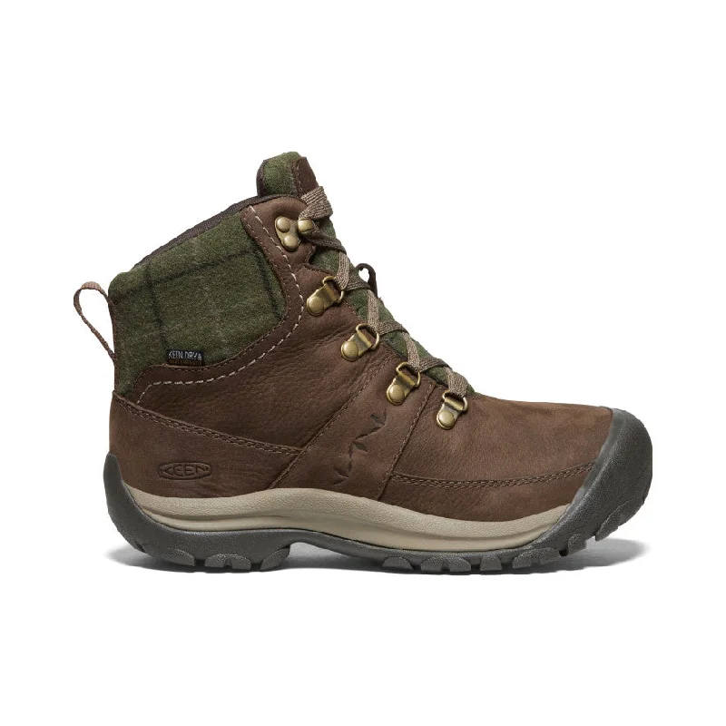 Eco-Friendly Sneakers Women's Kaci III Winter Waterproof Boot  |  Dark Earth/Green Plaid